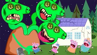 Peppa Pig Turn Into A Zombie Snake Three Heads At The House | Peppa Pig Funny Animation
