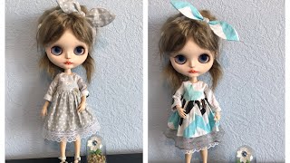картинка: Платье с рукавом | двустороннее платье для куклы | double sided dres