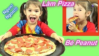 Bé Peanut Làm Và Ăn Pizza Xúc Xích Mỹ [ Không Cần Ủ Bột ] Homemade Pepperoni Pizza