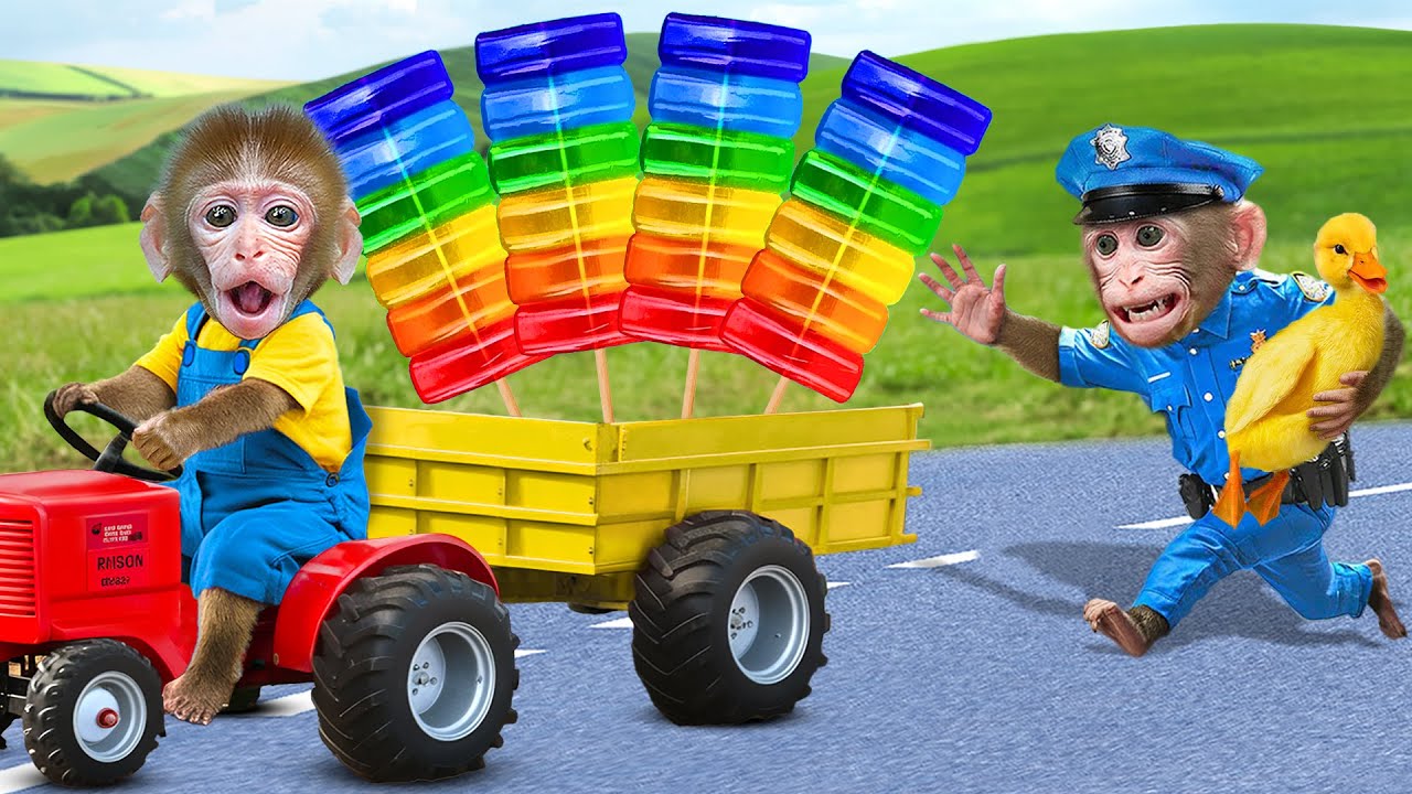 Macaco BuBu Colhe Gelatina De Sorvete Na Fazenda E Cuida Do Macaquinho | BuBu Em Português