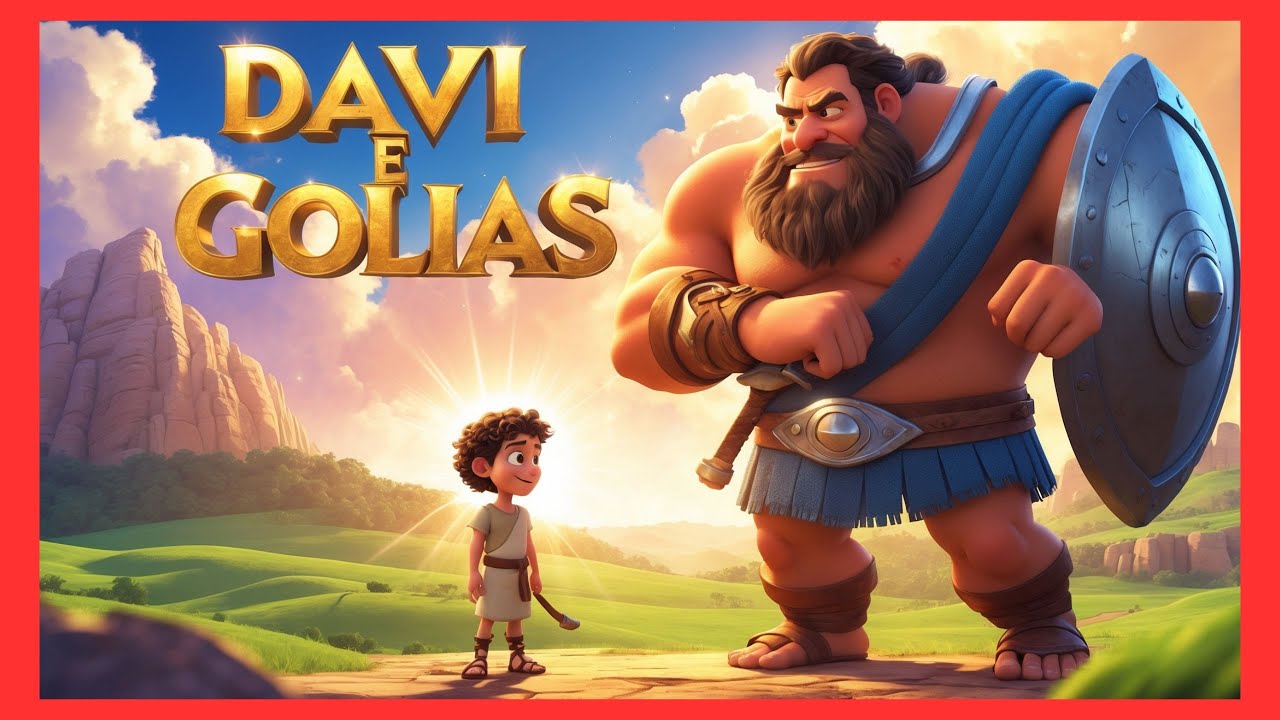 Davi e Golias ⚔️🪨 | A batalha contra o gigante | Histórias da bíblia | Brilho kids
