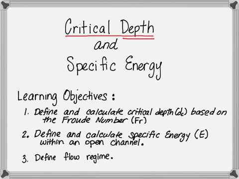 Critical Depth and Specific Energy