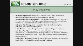City Attorney's Office FY22 Budget Presentation