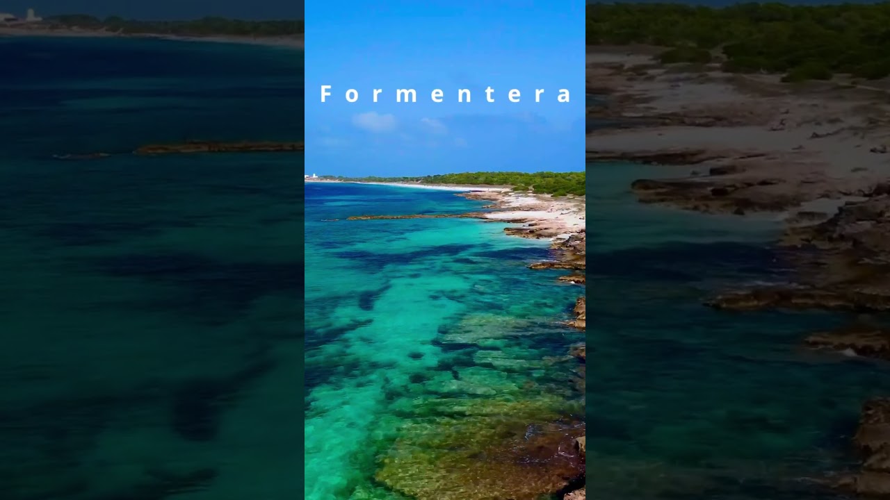 formentera island in spain drone aerial view & atmos sound at the beach  