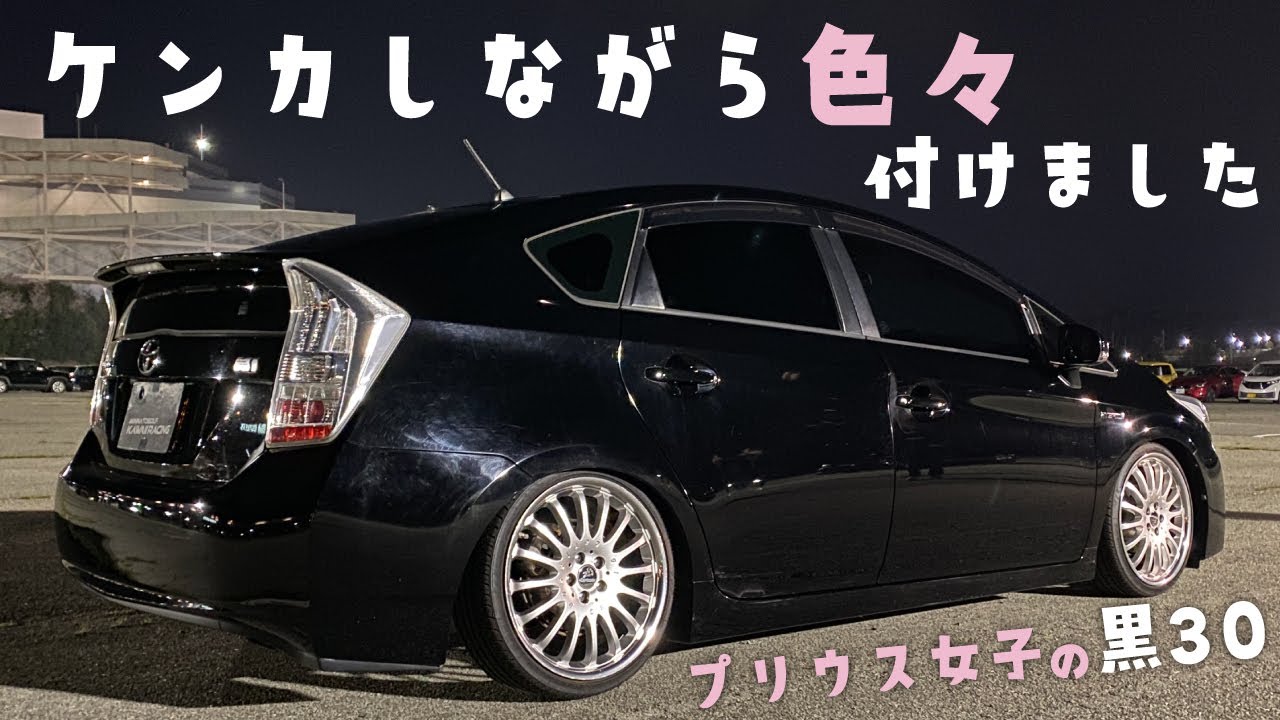 ケンカしながら色々付けました【プリウス女子の黒30】