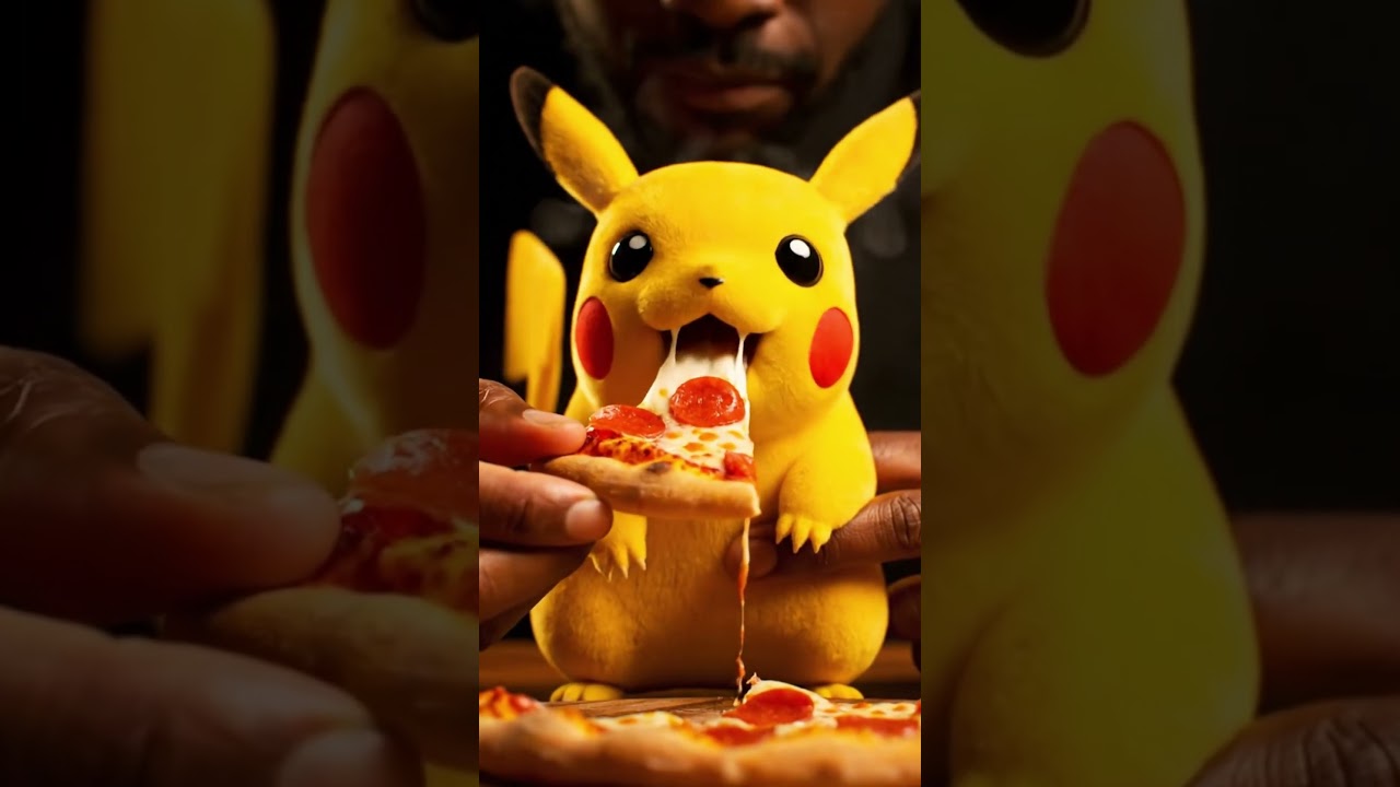 “Little Pikachu, Tiny Pizza Adventure” 🍕🥰