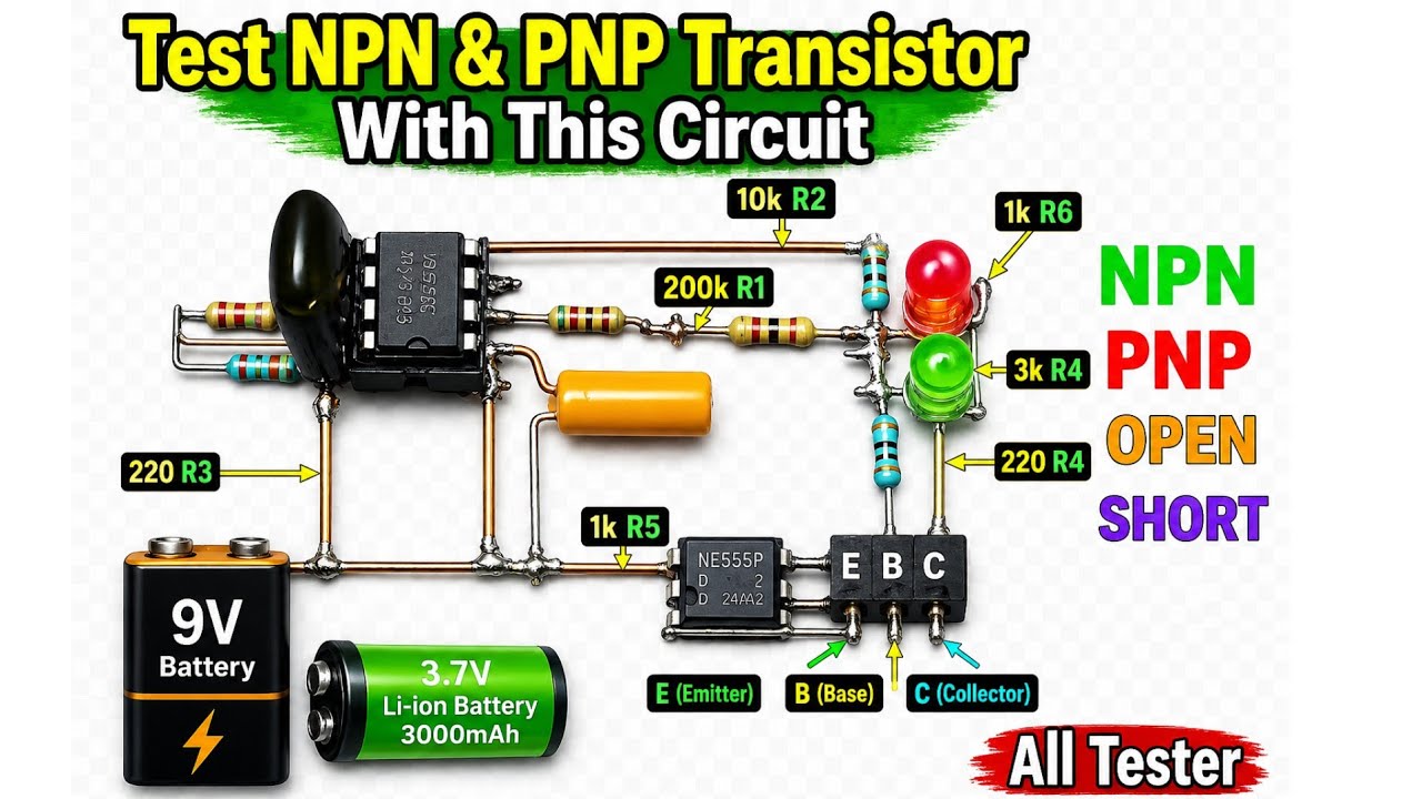 Transistor Detector Circuit Using NE555 IC |DIY Project @Shaktitechshakti 