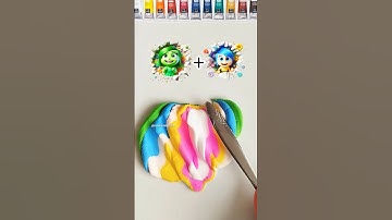 When I Mixing Color (Disgust+Joy) #colormixing #satisfying #insideout2 #mixingcolor #relaxing #asmr