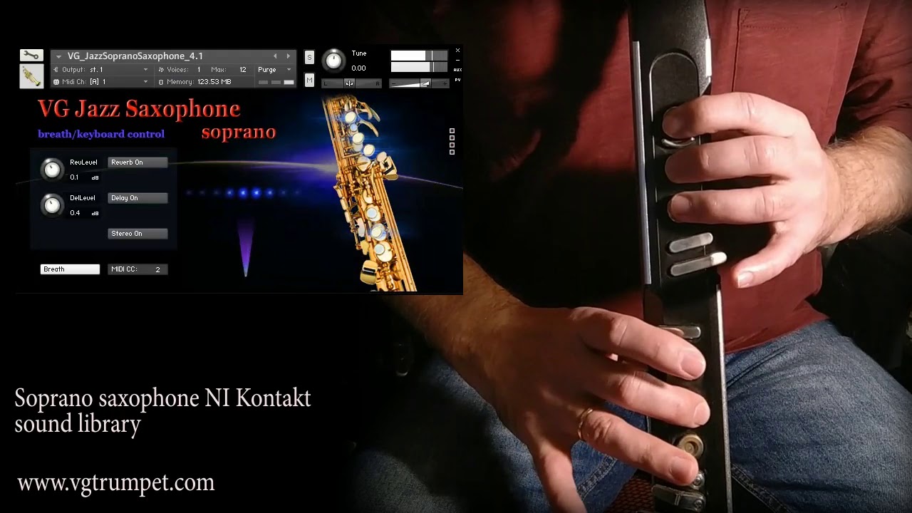 AKAI EWI4000s and Soprano Saxophone Kontakt sound library, brass wav