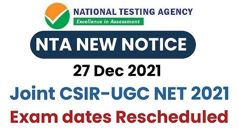 Joint CSIR-UGCNET Examination June-2021 Dates Rescheduled
