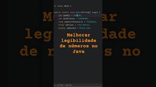Melhore a leitura dos seus números em Java #java #shorts