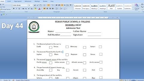 How to Create Multiple Choice  Question (MCQ,s) Paper in Ms word. | MCQ