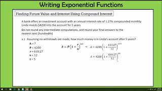 Alg. - 9.3 Writing Exponential Functions