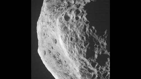 Hyperion - a moon of Saturn -, captured by the Cassini Spacecraft