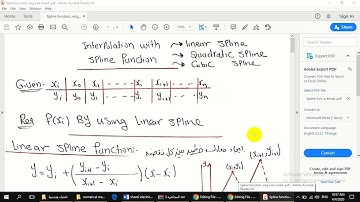 Numerical analysis: spline function. Eng Sara Emad
