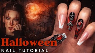 Black Widow Style Nails | ASMR Nail Care 🕷💅