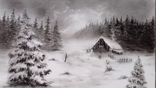How to Draw a Beautiful Snow Landscape Step by Step | polaris arts #art #viral