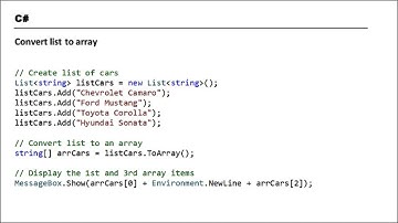 C# - Convert list to array