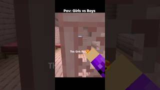 Pov: Girls vs Boys Trolling 💀 #minecraft #challenge #shorts
