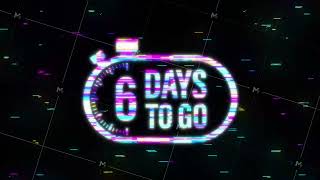 6 Days to go. Countdown timer. Clock glitch icon. Time icon. Count time sale. Motion graphics.