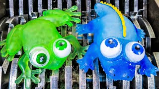 SHREDDING A FROG AND ALLIGATOR! OLD TOYS RECYCLED WITH SHREDDING MACHINES