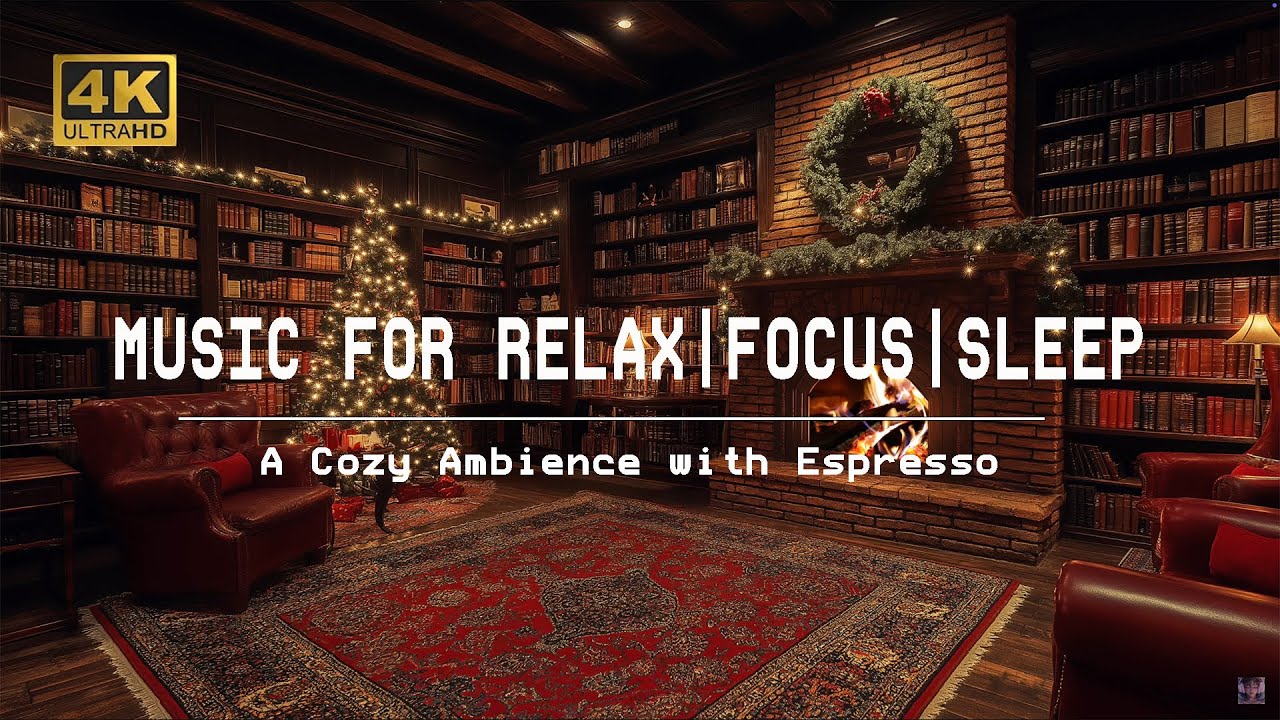 4K| 8 Hours Christmas Cozy fireplace 4k with relaxing piano music for ...