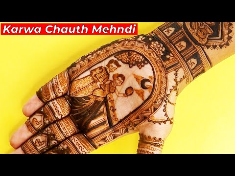 Latest Karwa chauth Mehndi Design |Theme Based Couple Mehndi Design - Karva Chauth Mehndi design