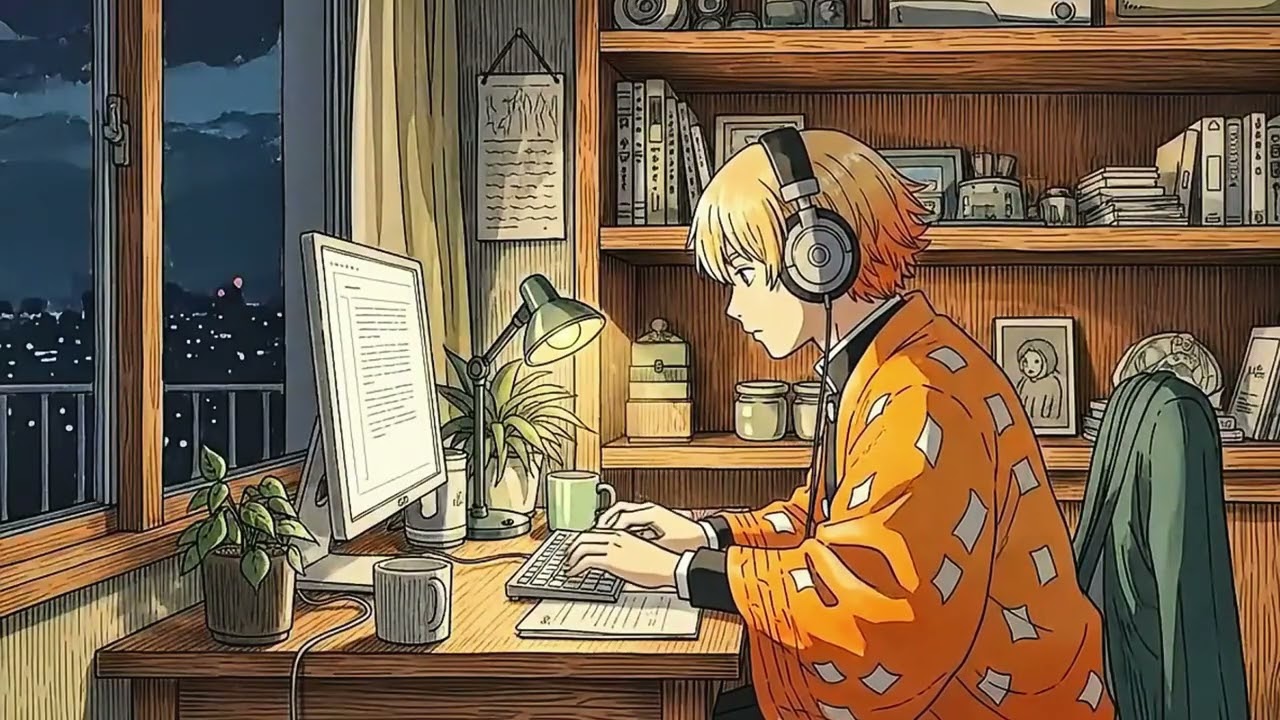 Zenitsu's Late Night Study Session ⚡ Lofi Hip Hop Radio - Beats to Relax/Study/Sleep to