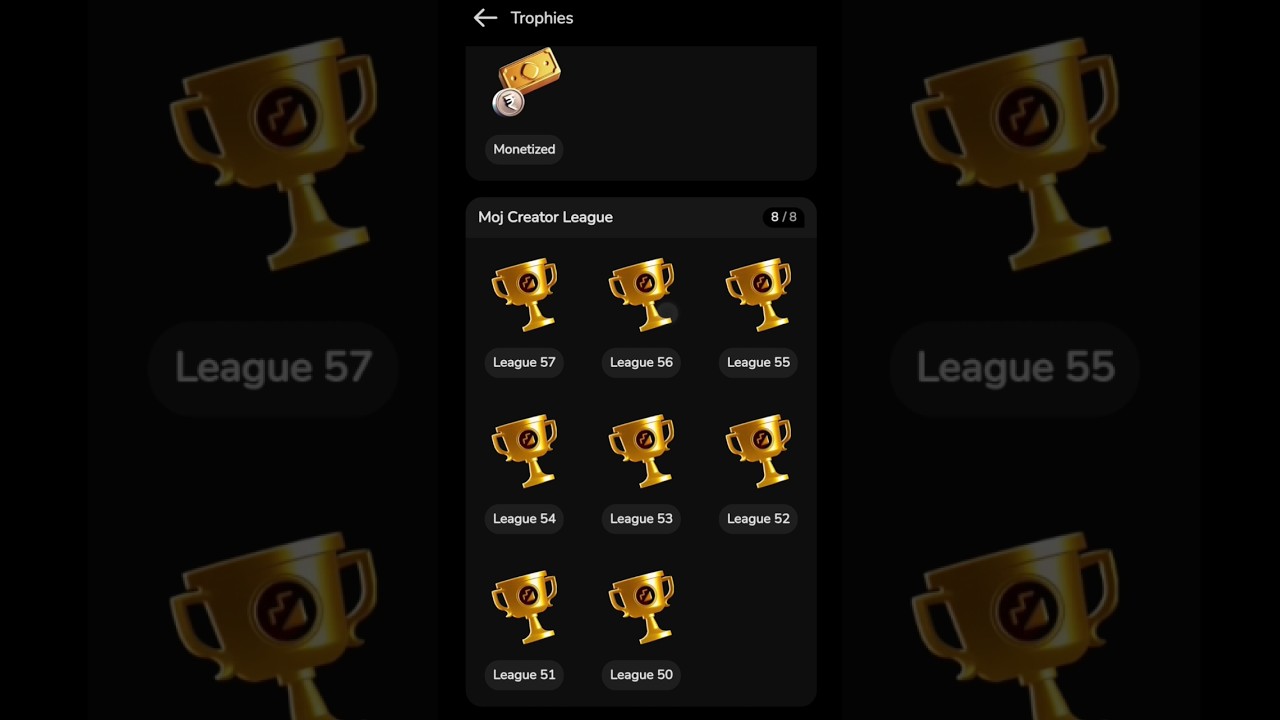 My Moj all trophy🏆🏆🏆 || MCL TROPHY 🏆 || 