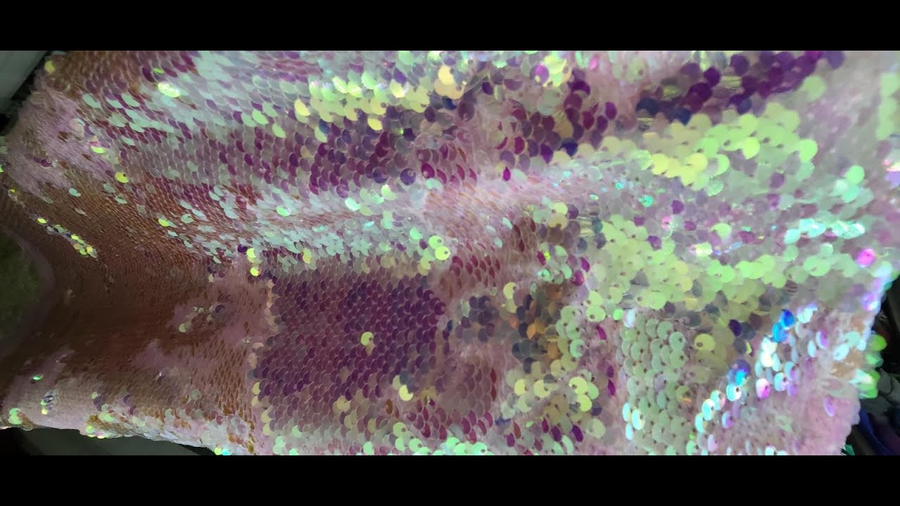 LQIAO Mermaid Sequin Fabric Color Changing Reversible Shimmer Flip Up Fabric Emboriderly Sold Review