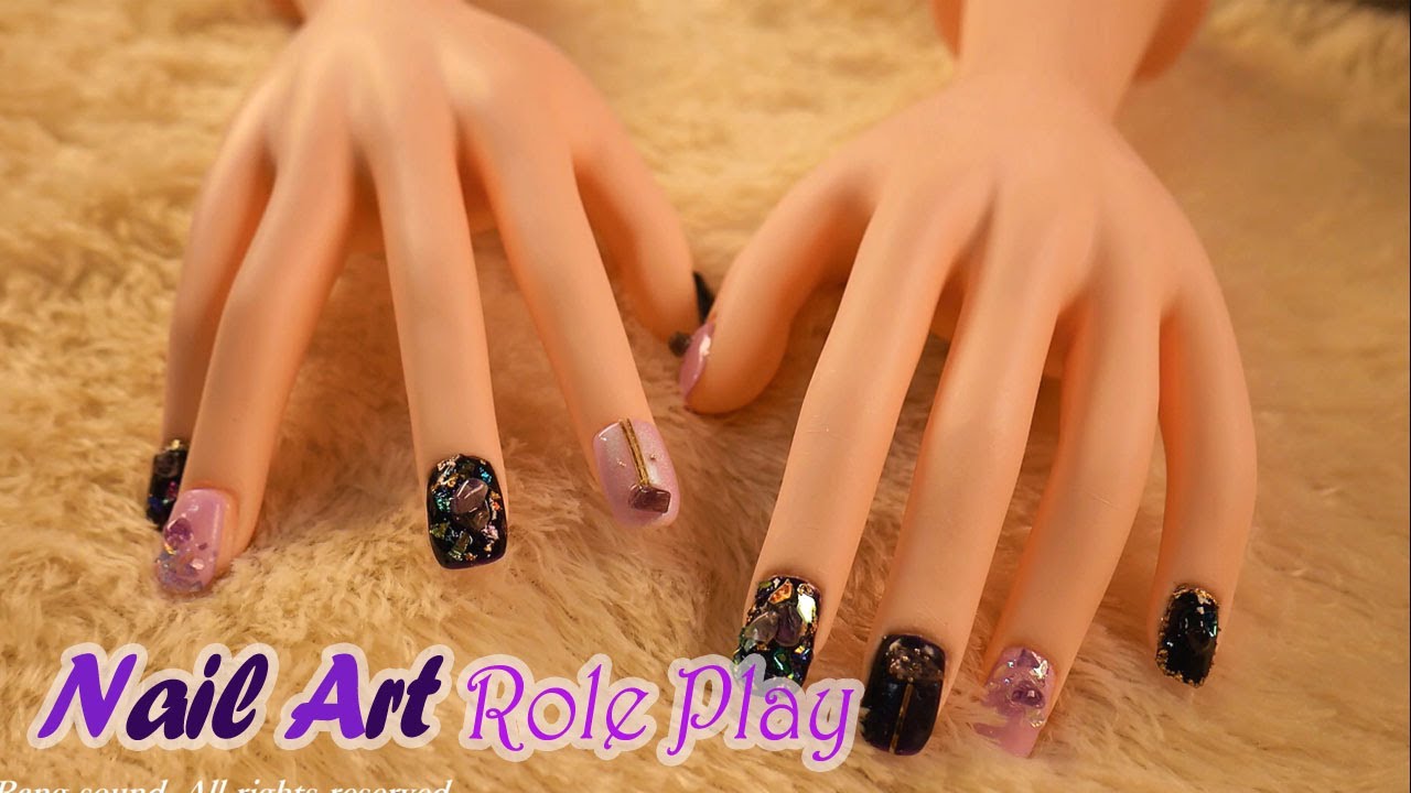 ENG sub✔ネイルアートロールプレイ💅 Nail Art Role play ASMR