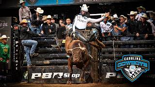 Clay Guiton rides Outlaw for 87.45 points | PBR Teams Highlight
