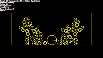 Javascript Physics Simulation - Stacked circles with equal mass