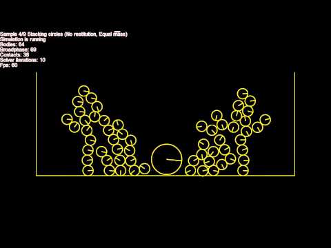 Javascript Physics Simulation - Stacked circles with equal mass