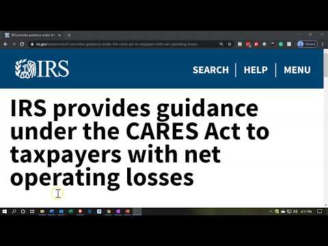 IRS News IRS provides guidance under the CARES Act to taxpayers with net operating losses