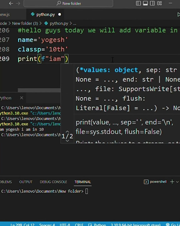 how to add two variable|| #shorts #pythoncoding - YouTube