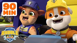 Rubble's High Speed Rescues & Adventures! w/ Mix & Charger | 90 Minute Compilation | Rubble & Crew
