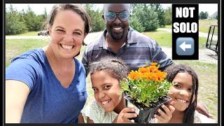 Finally planting...WITH HELP! Family visiting from Kenya!