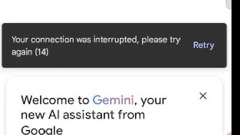 How to fix Your connection was interrupted please try again (14) gemini ai app