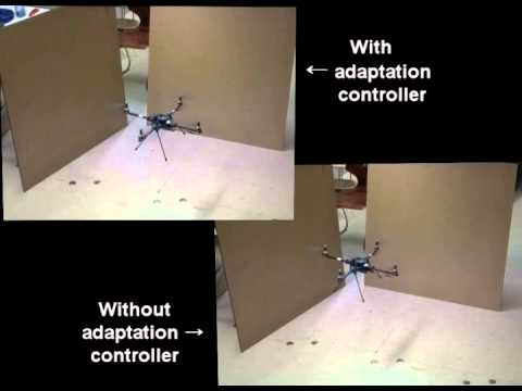 Adaptive Control for a quadrotor UAV Operating Near a Wall