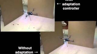 Adaptive Control for a quadrotor UAV Operating Near a Wall