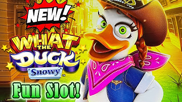 NEW What The Duck Slot! First Time playing the Dusty and Snowy versions at the Peppermill Casino!