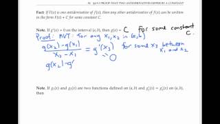 Any Two Antiderivatives Differ by a Constant