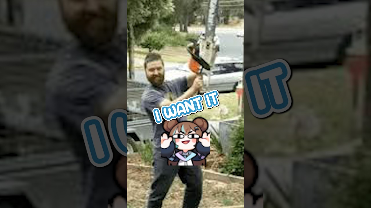 Can I Haz Chainsaw?? #chillypanda #envtuber  #animegirl  #vtuber  #residentevil #shorts