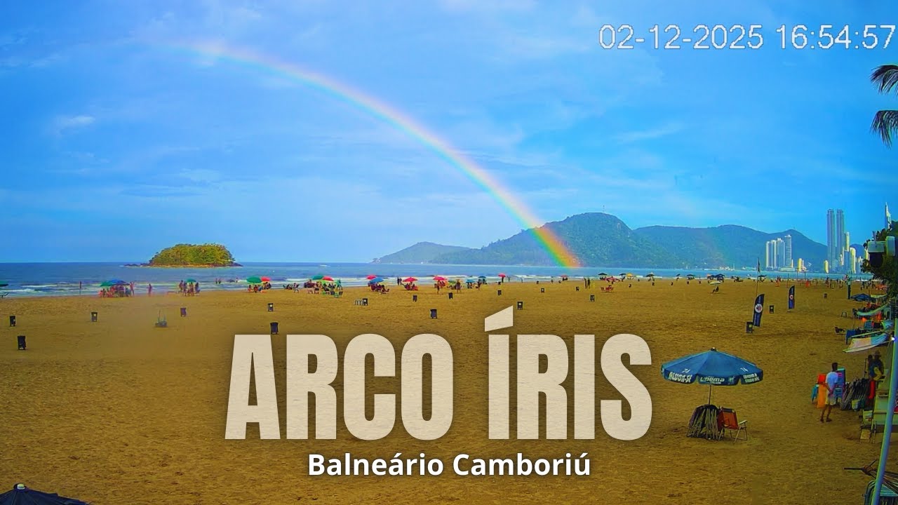 🌈 Espetáculo da Natureza: Arco-Íris Brilha na Orla de Balneário Camboriú
