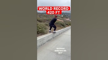 World Record longest Kickflip board-slide ever done! 420 FT”