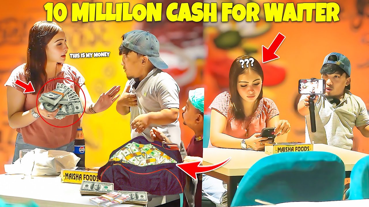 1 Miliion Cash For Waiter Prank - | 