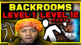 THE BACKROOMS | First 12 Levels PT 1 REACTION