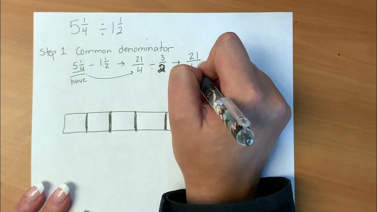 DIviding Fractions Using a Tape Diagram #2 - YouTube