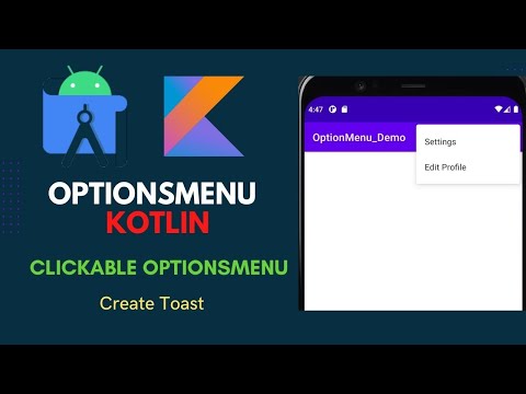How to create Options menu | Kotlin
